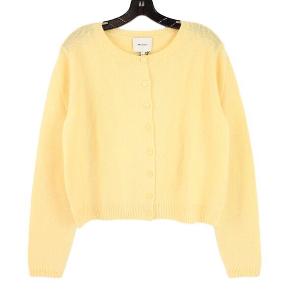 Reformation Sweaters - NWT Reformation Clara Cashmere Crew Neck Cardigan in Parmesan Size Large